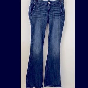 VTG Express Jeans Very Low Rise, Big Flare SZ 8 Y2K